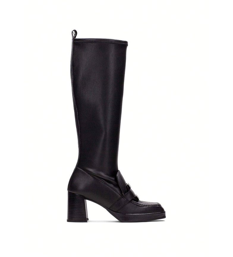 Hispanitas Botas de Piel Natalie negro -Altura tacón 7cm-