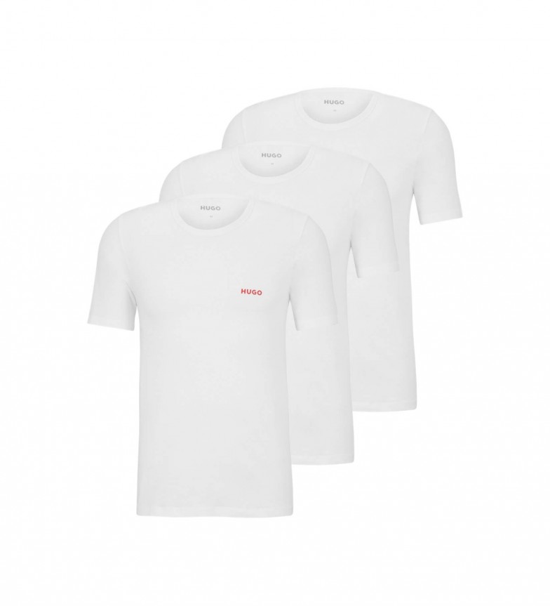 HUGO Pack 3 Camisetas Interiores Algodón blanco