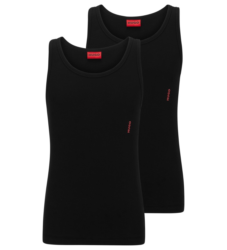 HUGO Pack 2 Camisetas Interiores Logo negro