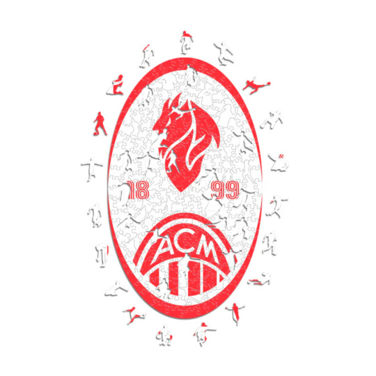 ICONIC PUZZLES Ac Milan Retro Puzle Madera (150 Piezas) red