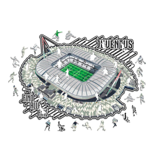 ICONIC PUZZLES Juventus Fc Allianz Stadium Puzzle Madera Talla L (500 Piezas) black