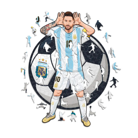 ICONIC PUZZLES Lionel Messi (Argentina) Puzzle Madera (150 Piezas) blue