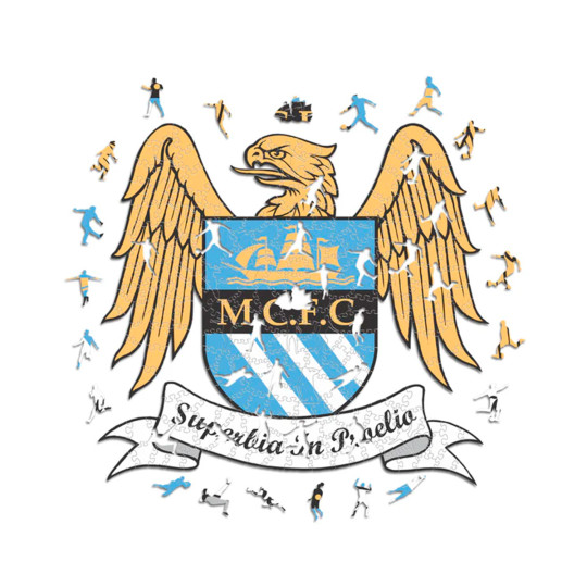 ICONIC PUZZLES Man City Escudo Retro Puzzle Mader (150 Piezas) blue