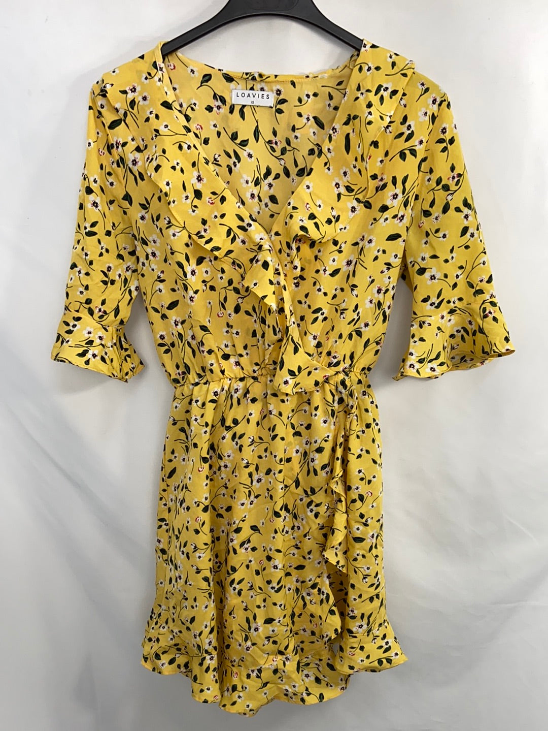 LOAVIES.Vestido amarillo con florees T.xs