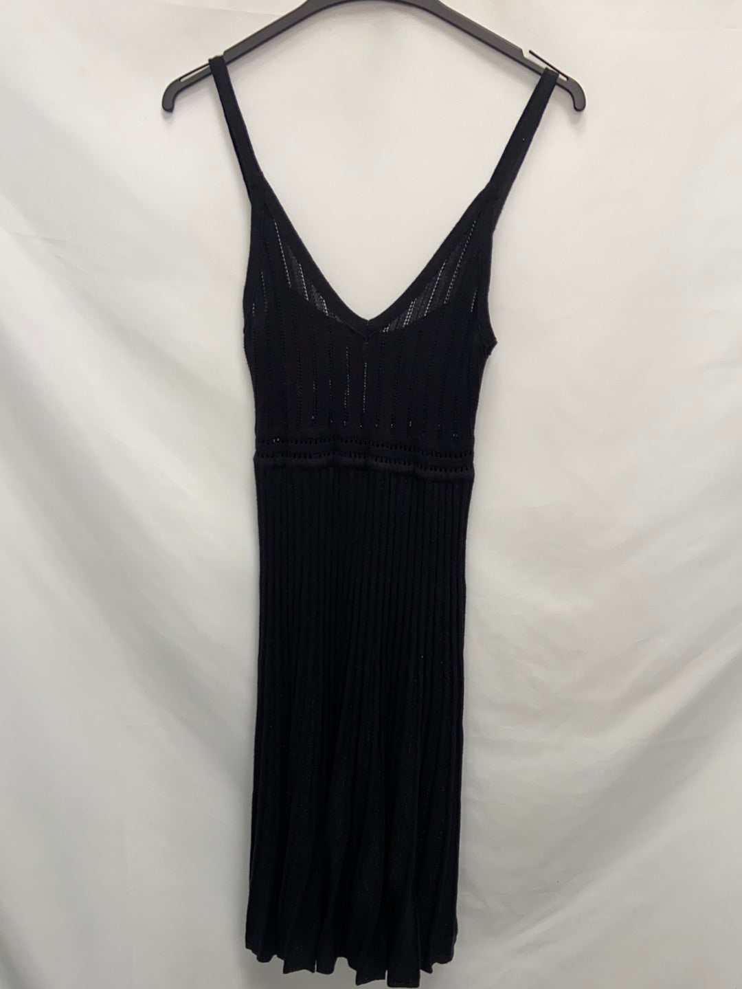 MANGO.Vestido midi negro de punto T.s