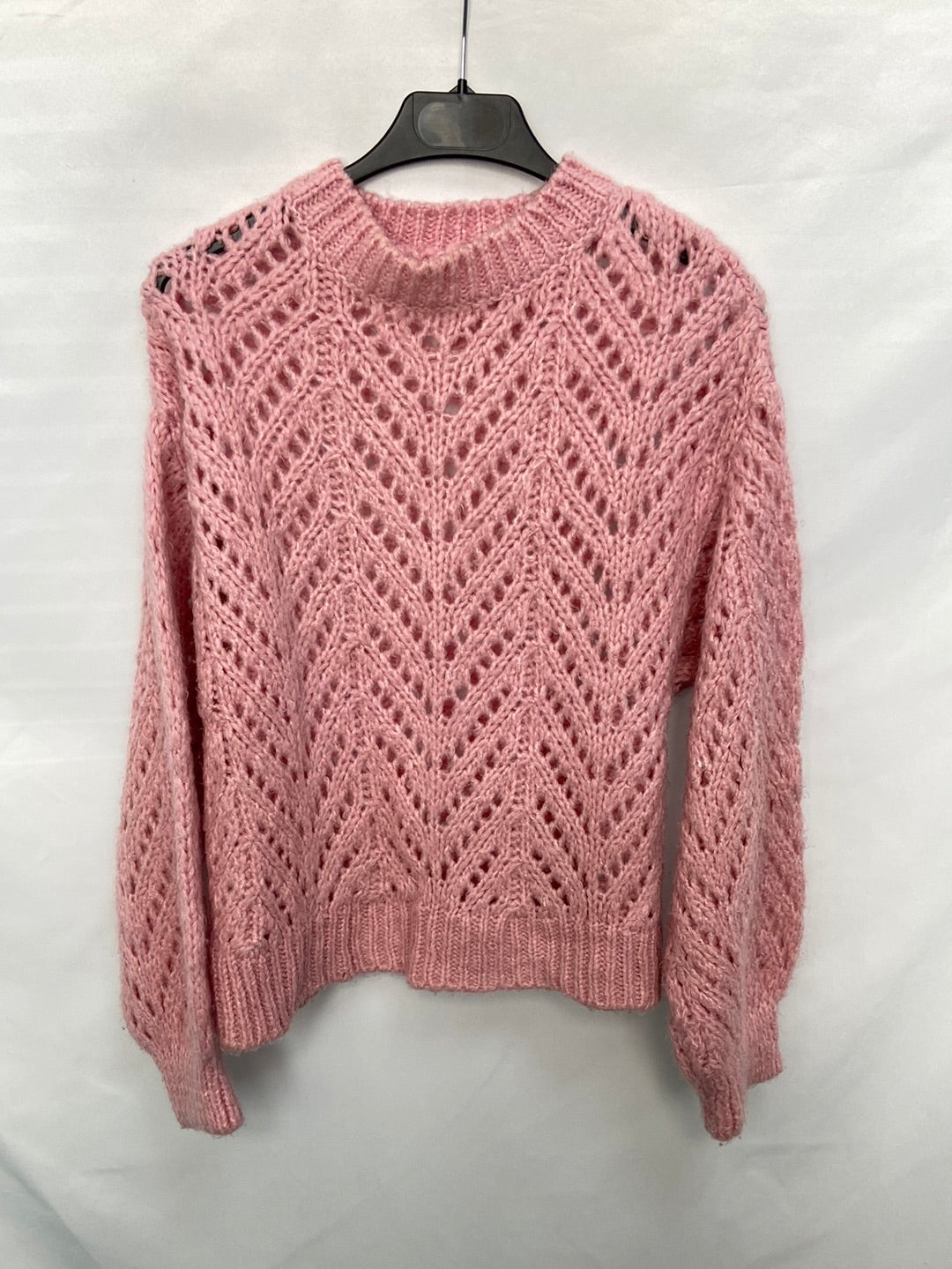 MANGO.Jersey Rosa troquelado T.s