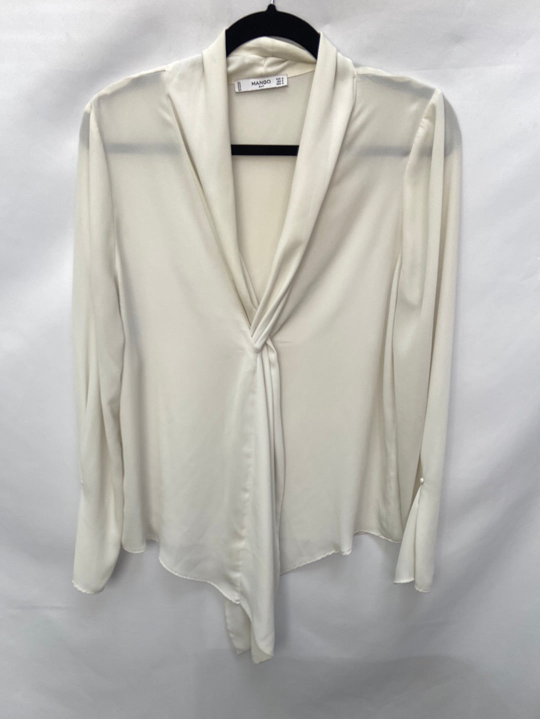 MANGO.Blusa blanco roto anudada T.M