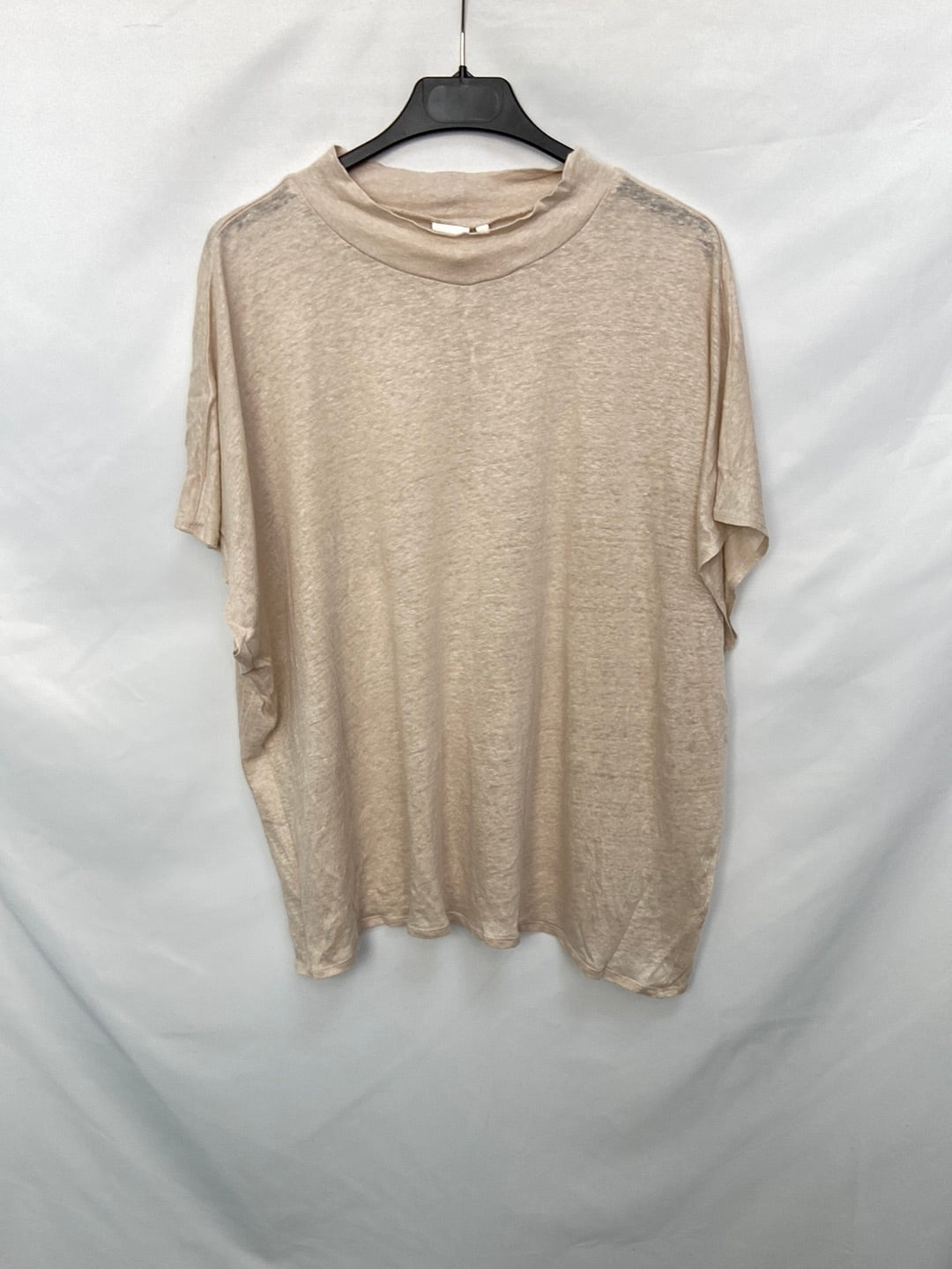 H&M.Camiseta beige Perkins Lino T.L