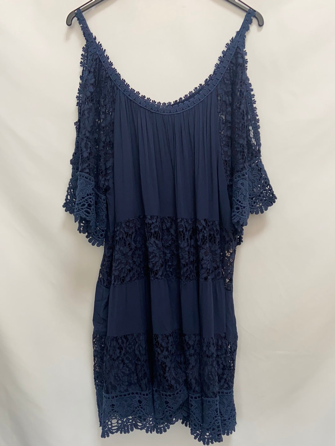 GUESS.Vestido azul doble textura T.42
