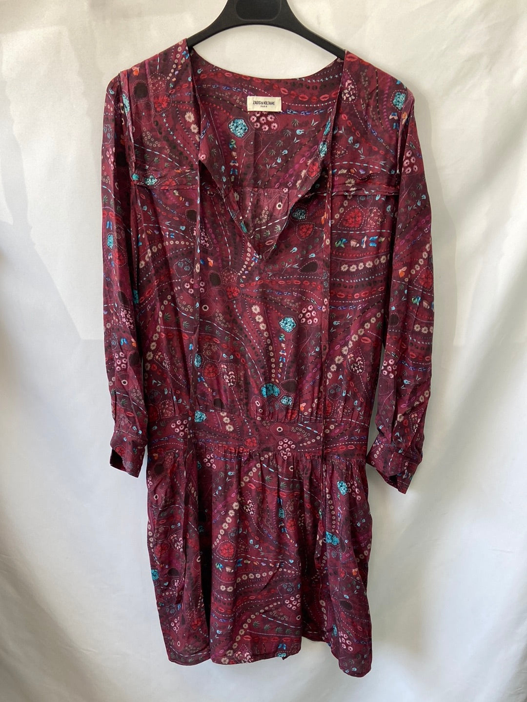 ZADIG&VOLTAIRE.Vestido burdeos T.m