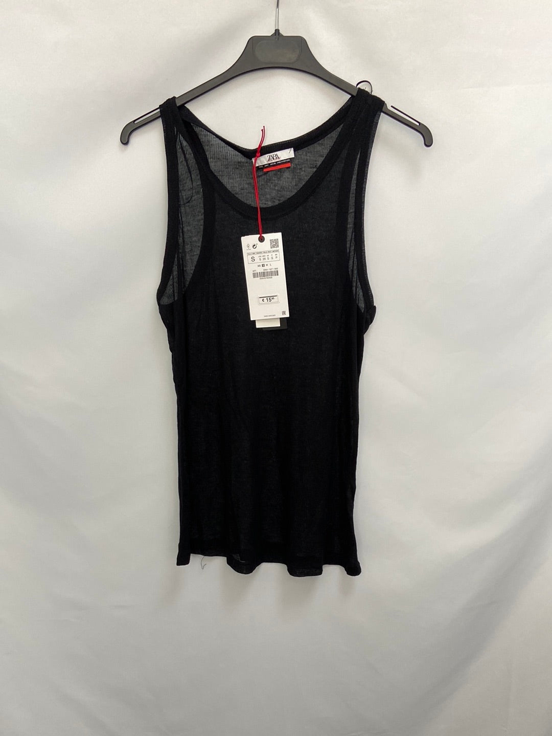 ZARA.Camiseta negra basica T.S