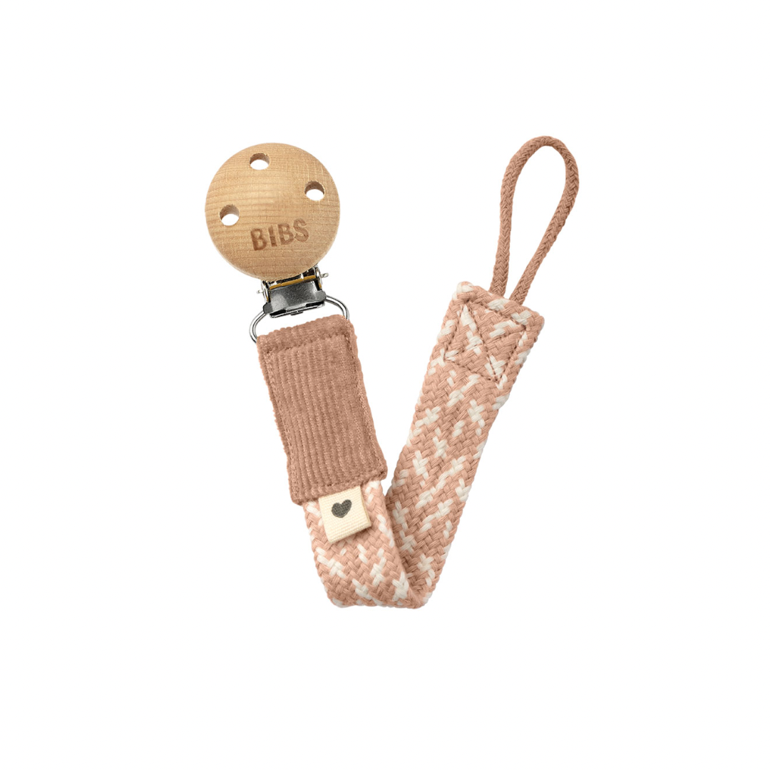 Chupetero Bibs Trenzado Blush/Ivory