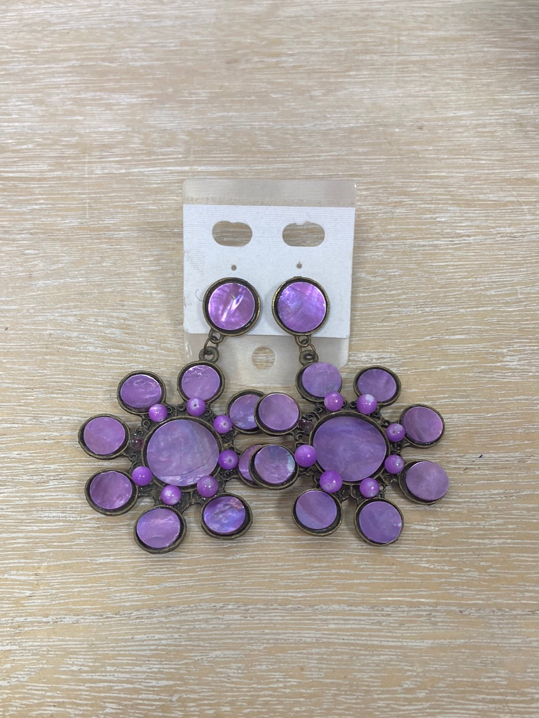 OTRAS.Pendientes vintage bronce y morado