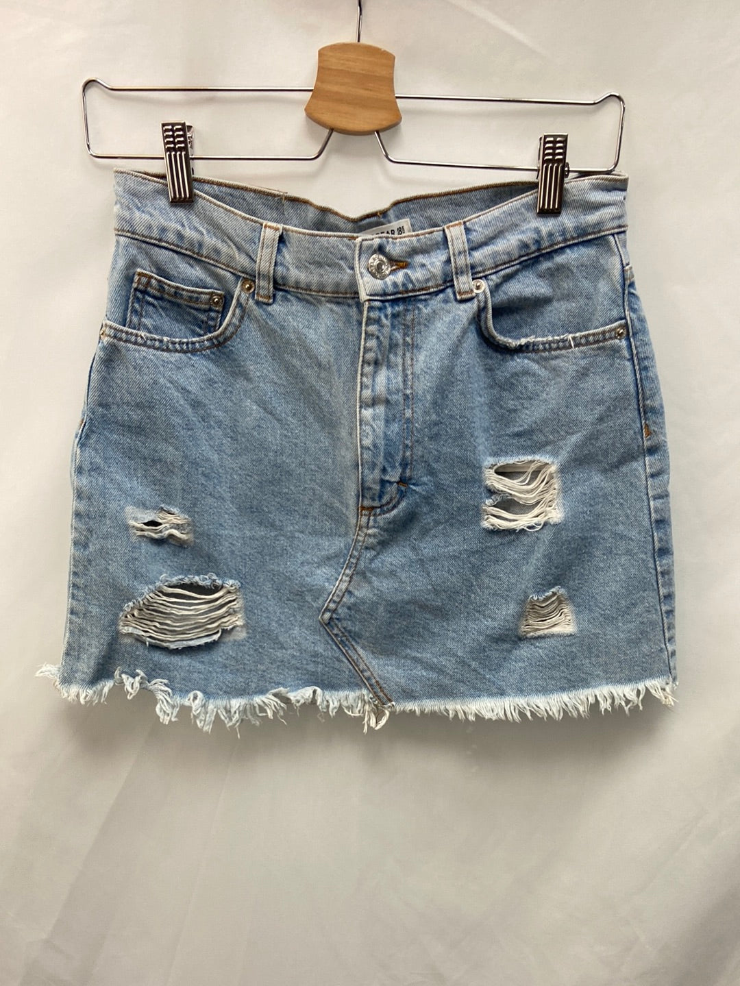 PULL&BEAR.Falda corta vaquera T.m