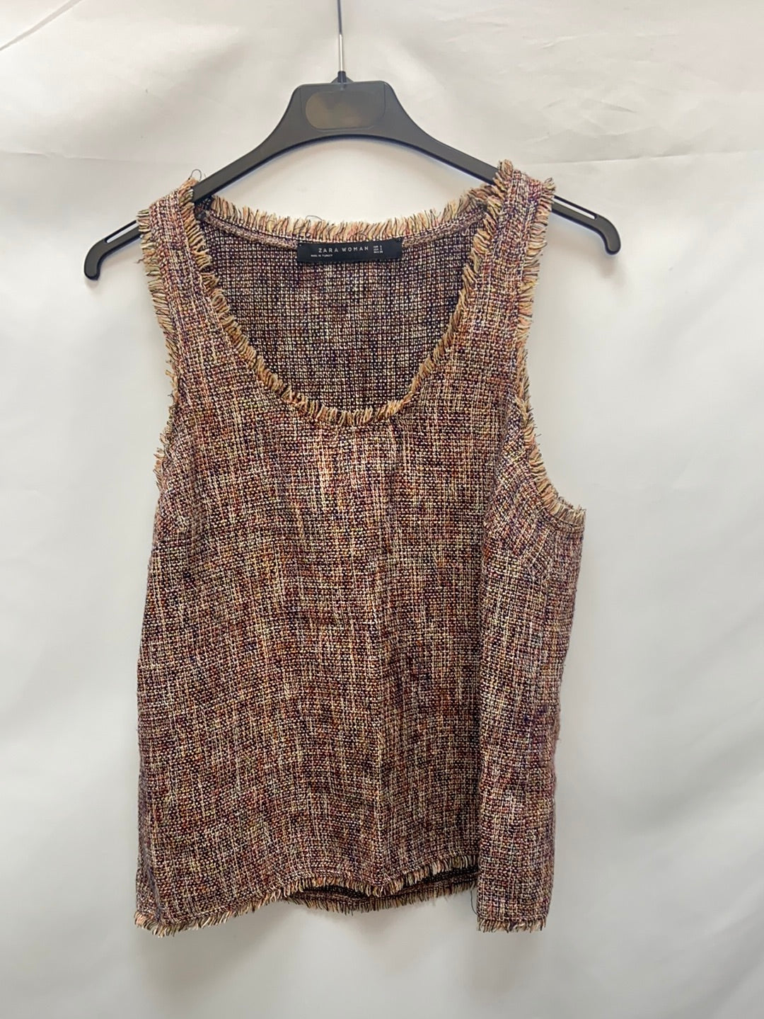 ZARA. Top tweed T.s