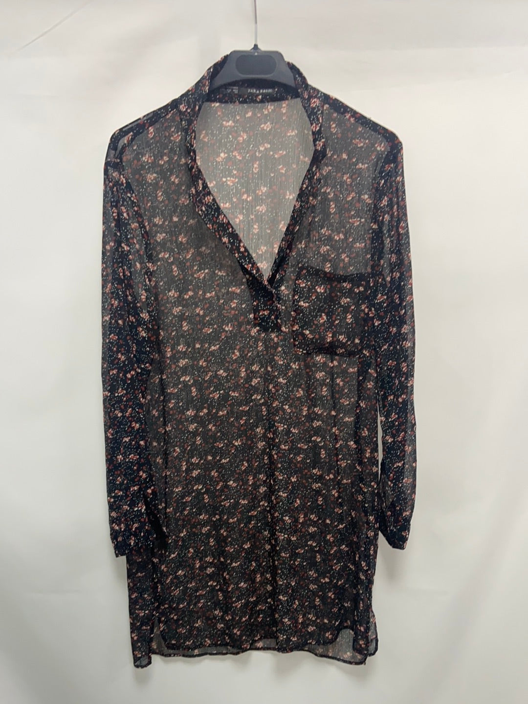 ZARA. Blusa flores T.s