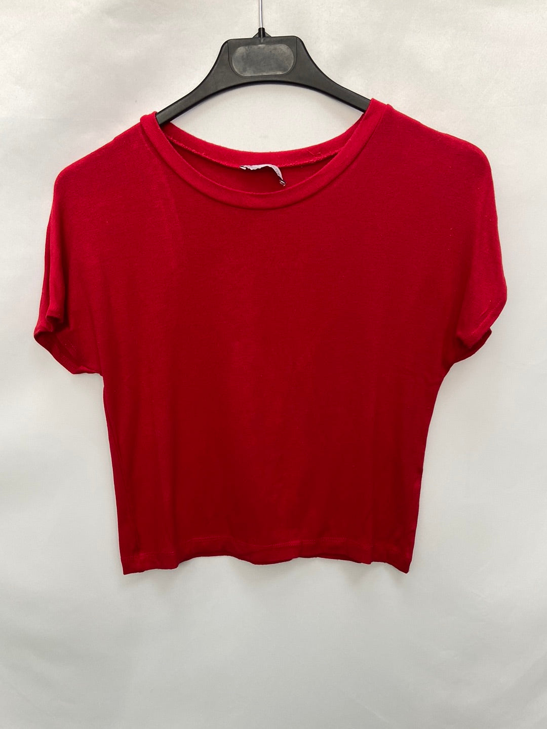 ZARA.Camiseta cortita roja T.M
