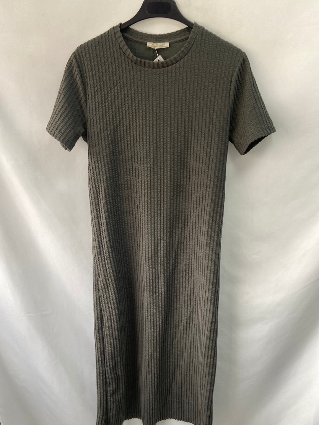 ZARA. Vestido largo gris verdosoT.s