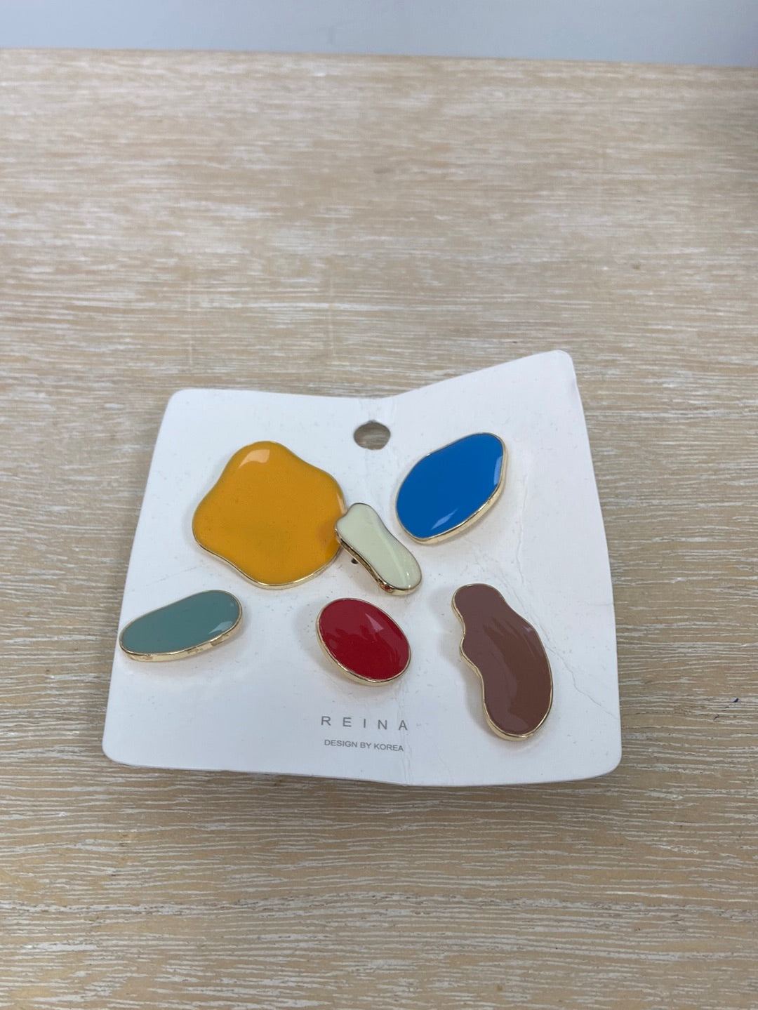 REINA.Set de pendientes formas y multicolor