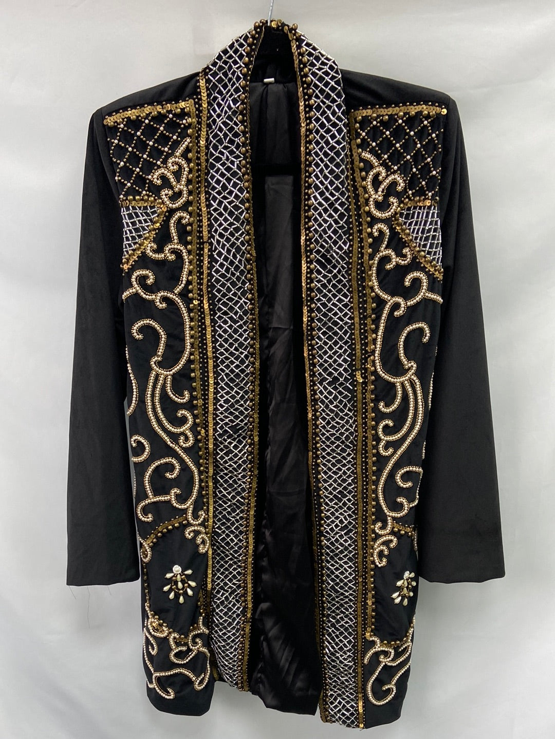 OTRAS.Chaqueta negra terciopelo abalorios T.L