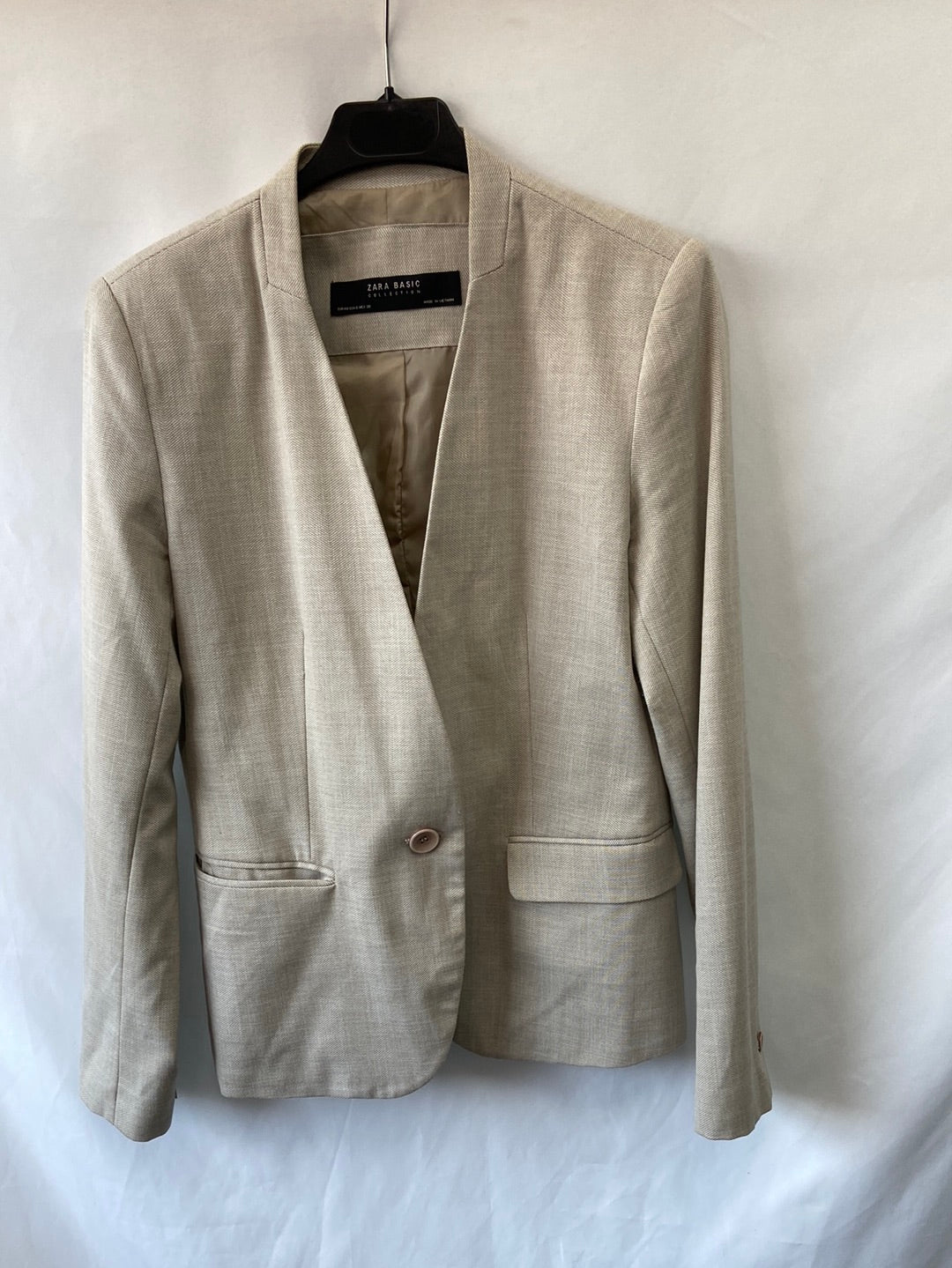 ZARA.Blazer Lino beige T.40 (m)