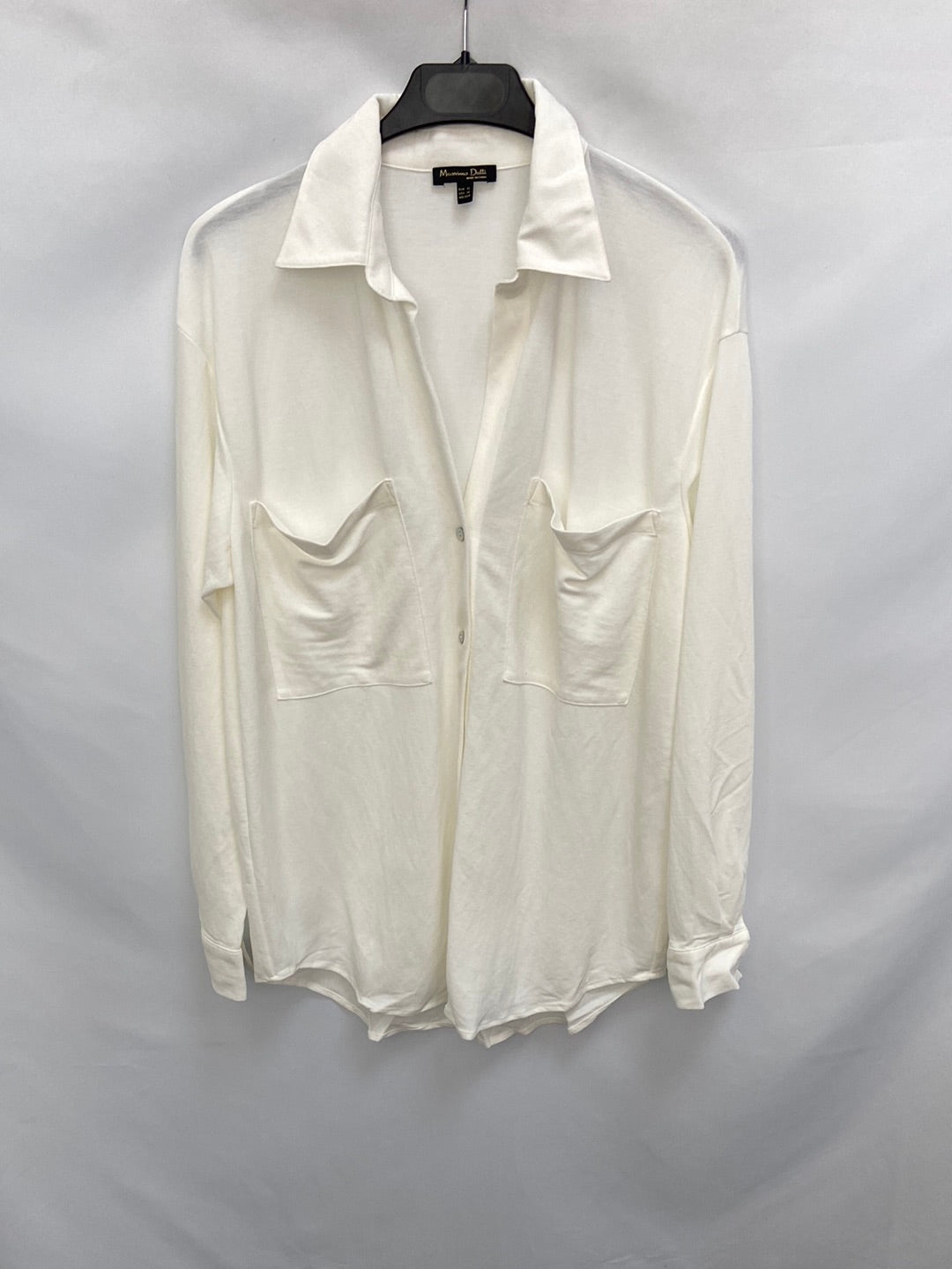 MASSIMO DUTTI.Camisa blanca fluida oversized T.xs