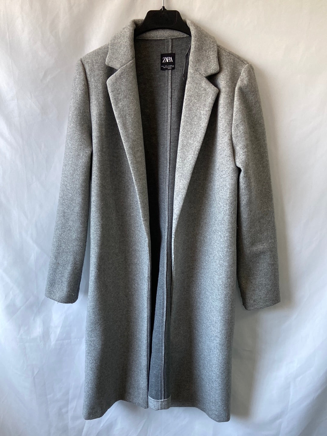 ZARA.Abrigo paño gris T.L(m)