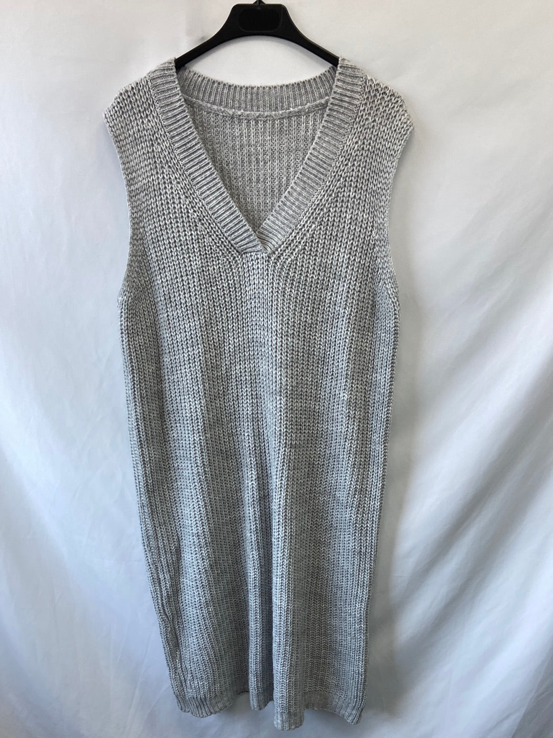 OTRAS.Vestido punto gordito gris T.M/L