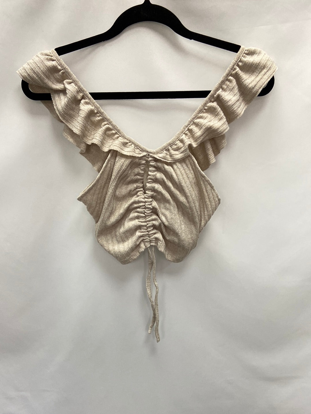 ZARA.Croptop beige fruncido T.s