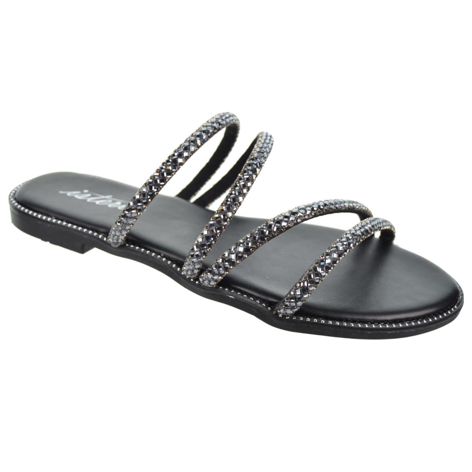 Isteria 24117 Sandalia Fantasía Diamantes Acolchada Mujer