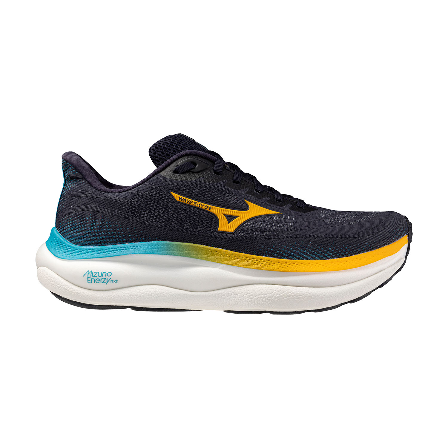 Mizuno Wave Sky 9 Zapatillas Running Neutras Hombre Baritone Blue/Citrus/Capri Breeze