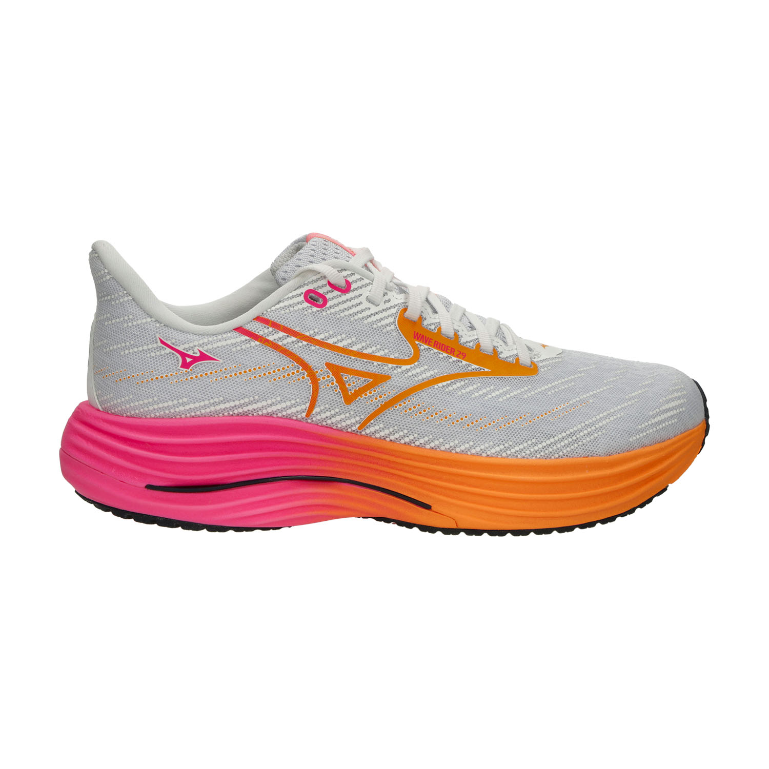 Mizuno Wave Rider 29 Hanabi Zapatillas Running Neutras Hombre White/Tang Orange/Pink Tetra