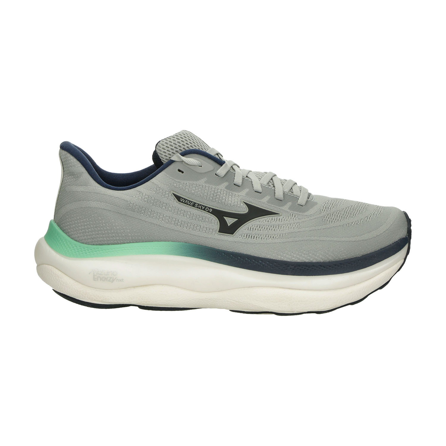 Mizuno Wave Sky 9 Zapatillas Running Neutras Hombre Harbor Mist/Dress Blues/Ice Green