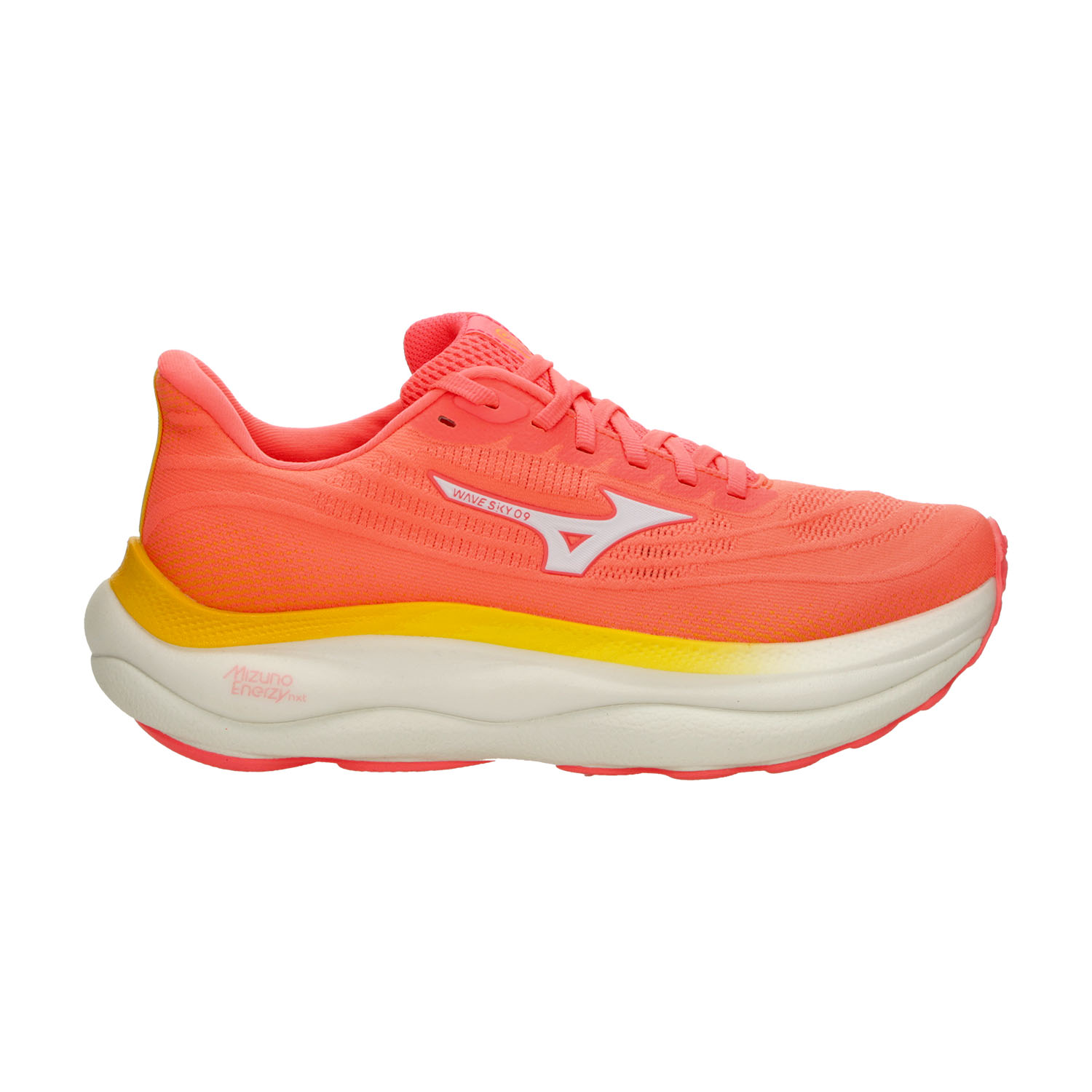 Mizuno Wave Sky 9 Zapatillas Running Neutras Mujer Striking Coral/Baseball White/Citrus