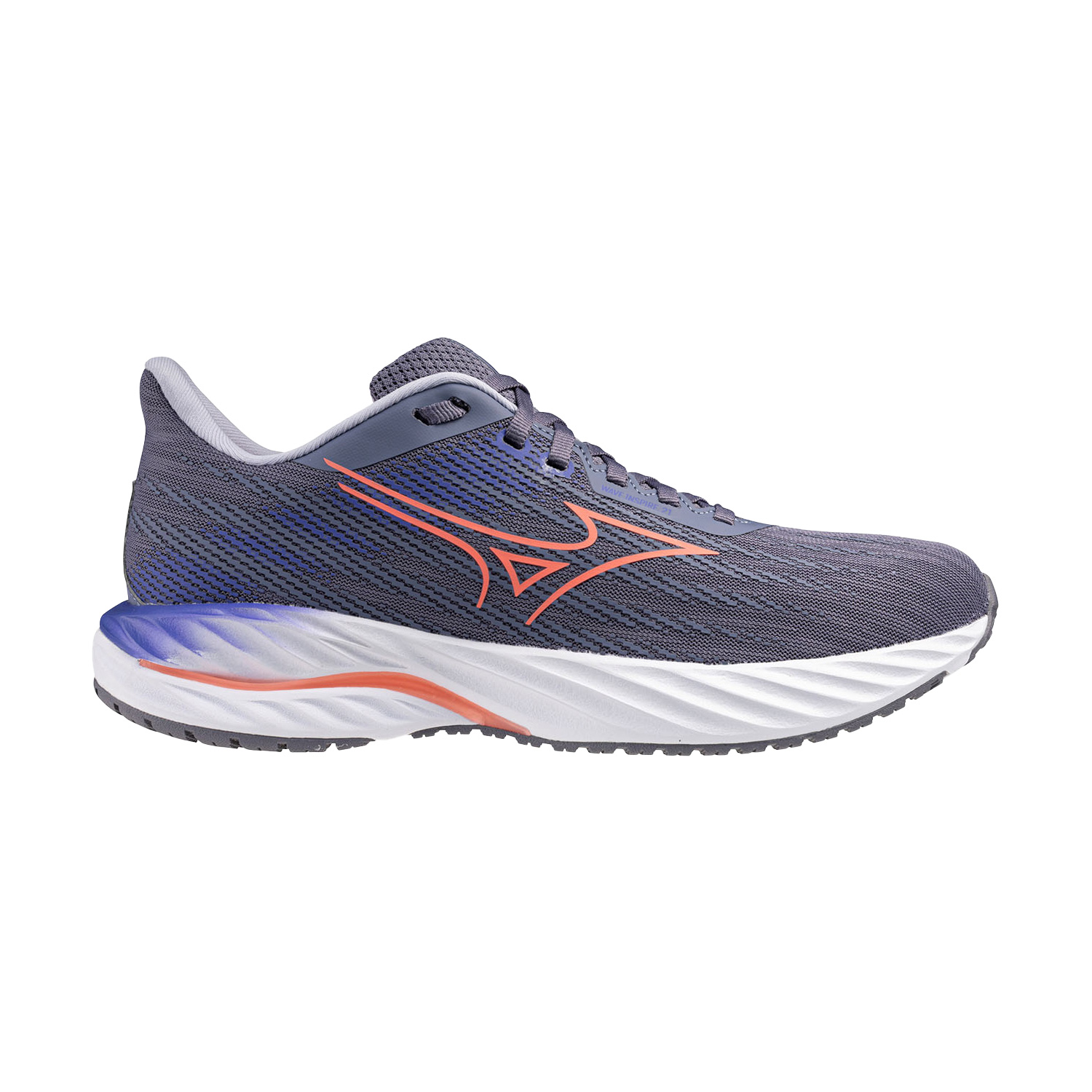 Mizuno Wave Inspire 21 Zapatillas Running Estables Mujer Blue Granite/Striking Coral/Iris Bloom