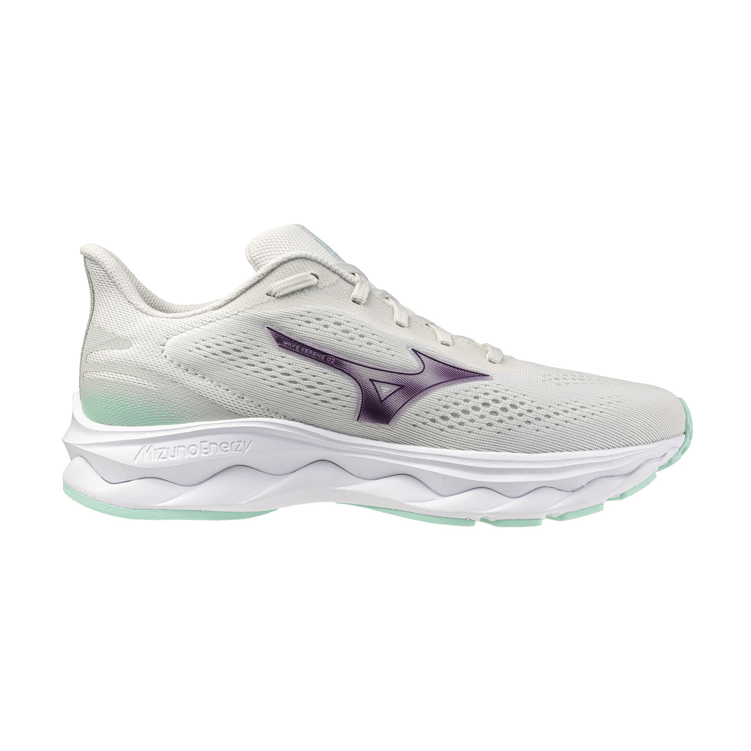 Mizuno Wave Serene 2 Zapatillas Running Neutras Mujer Snow White/Dark Purple/Ice Green