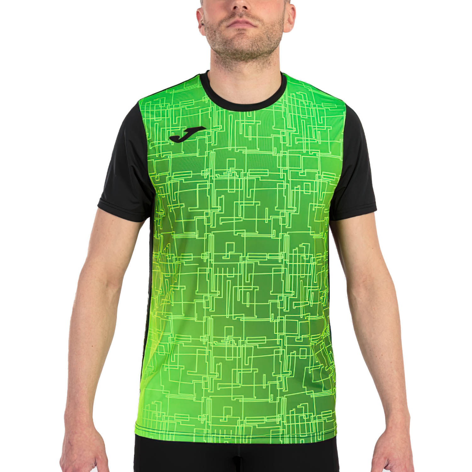 Joma Elite VIII Camiseta Black/Green Fluor