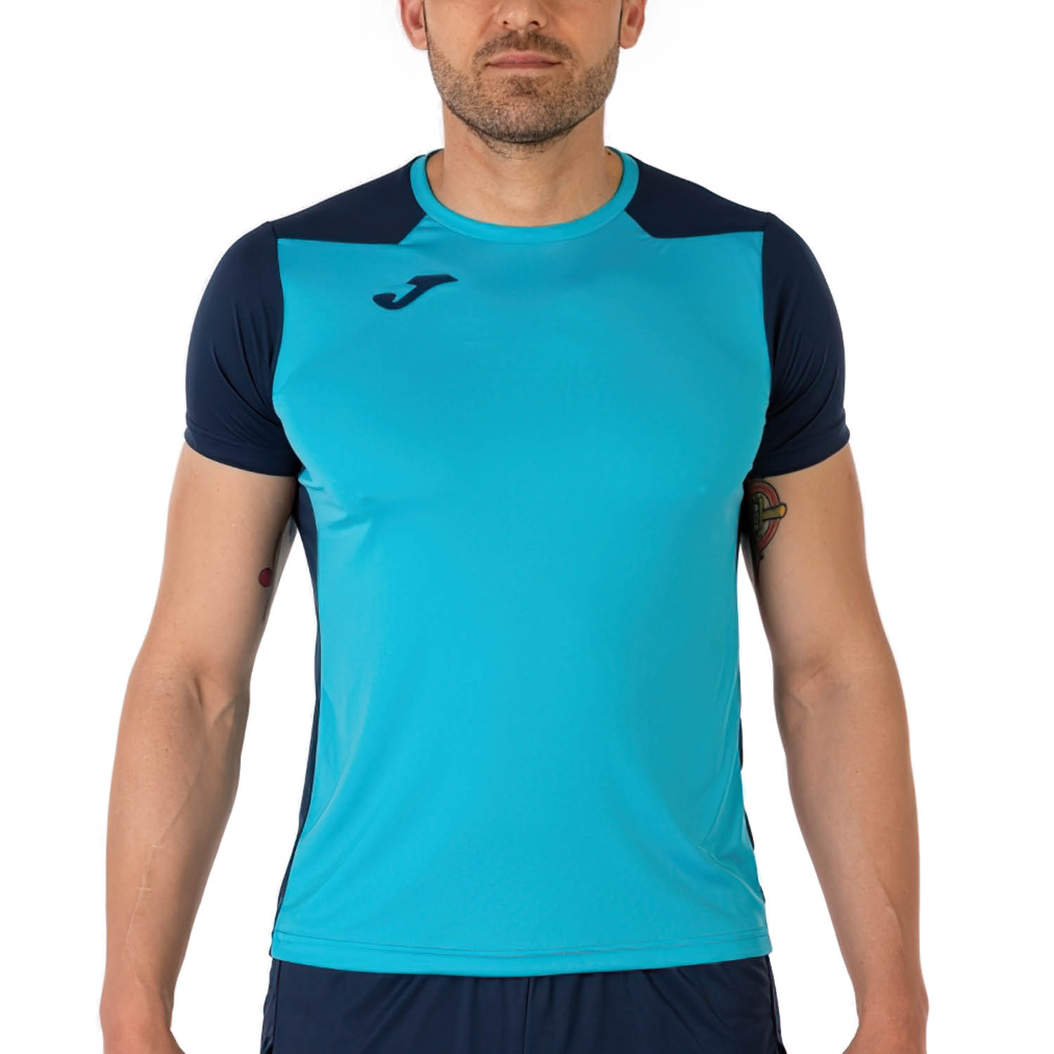 Joma Record II Camiseta Fluor Turquoise/Dark Navy