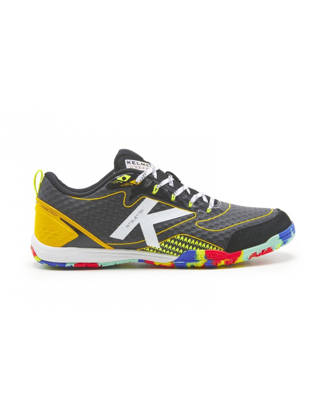 KELME BOTAS SALA STILETTO NEGRO/AMARILLO ADULTOS