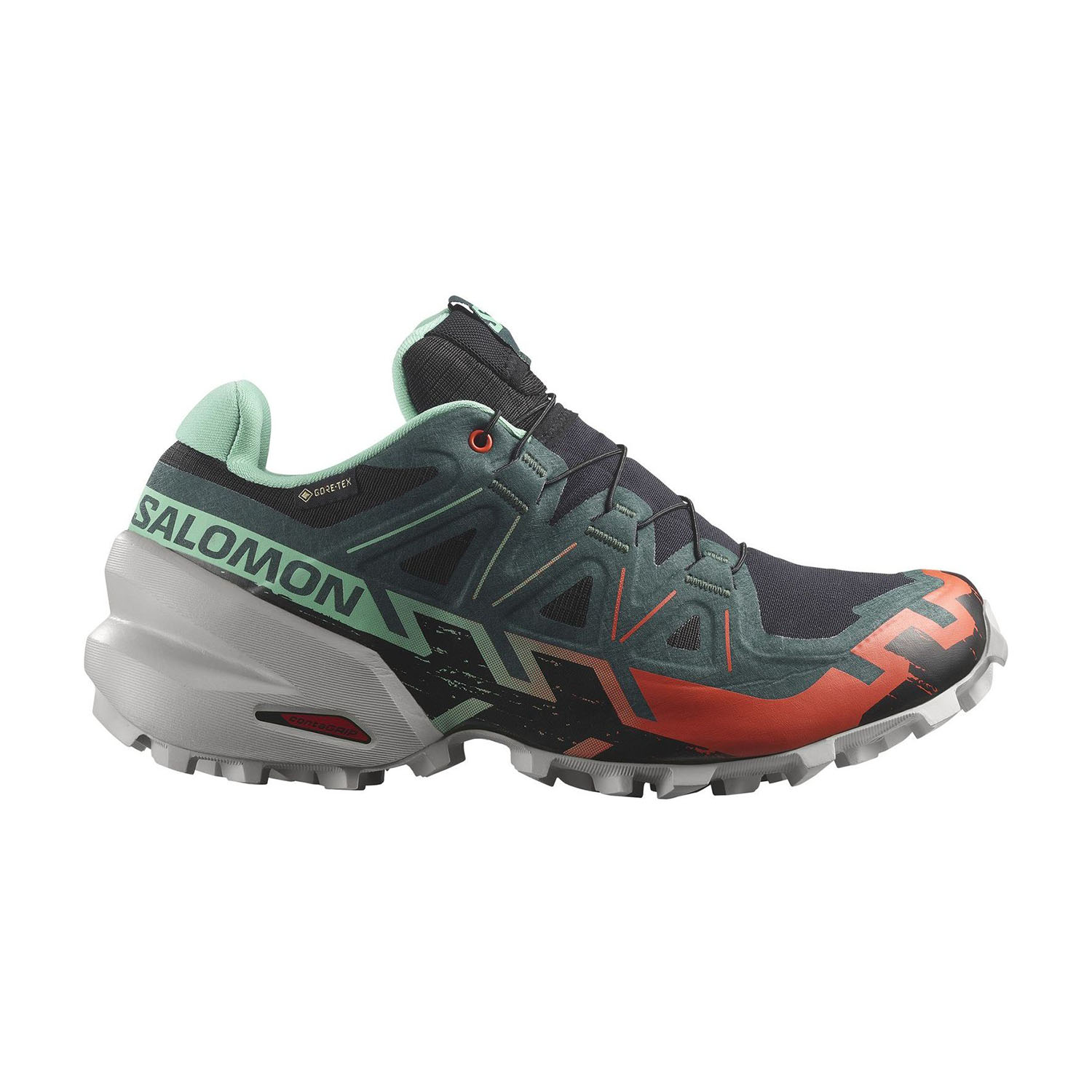 Salomon Speedcross 6 GTX Zapatillas Trail Running Mujer Black/Electric Green/Cherry Tomato