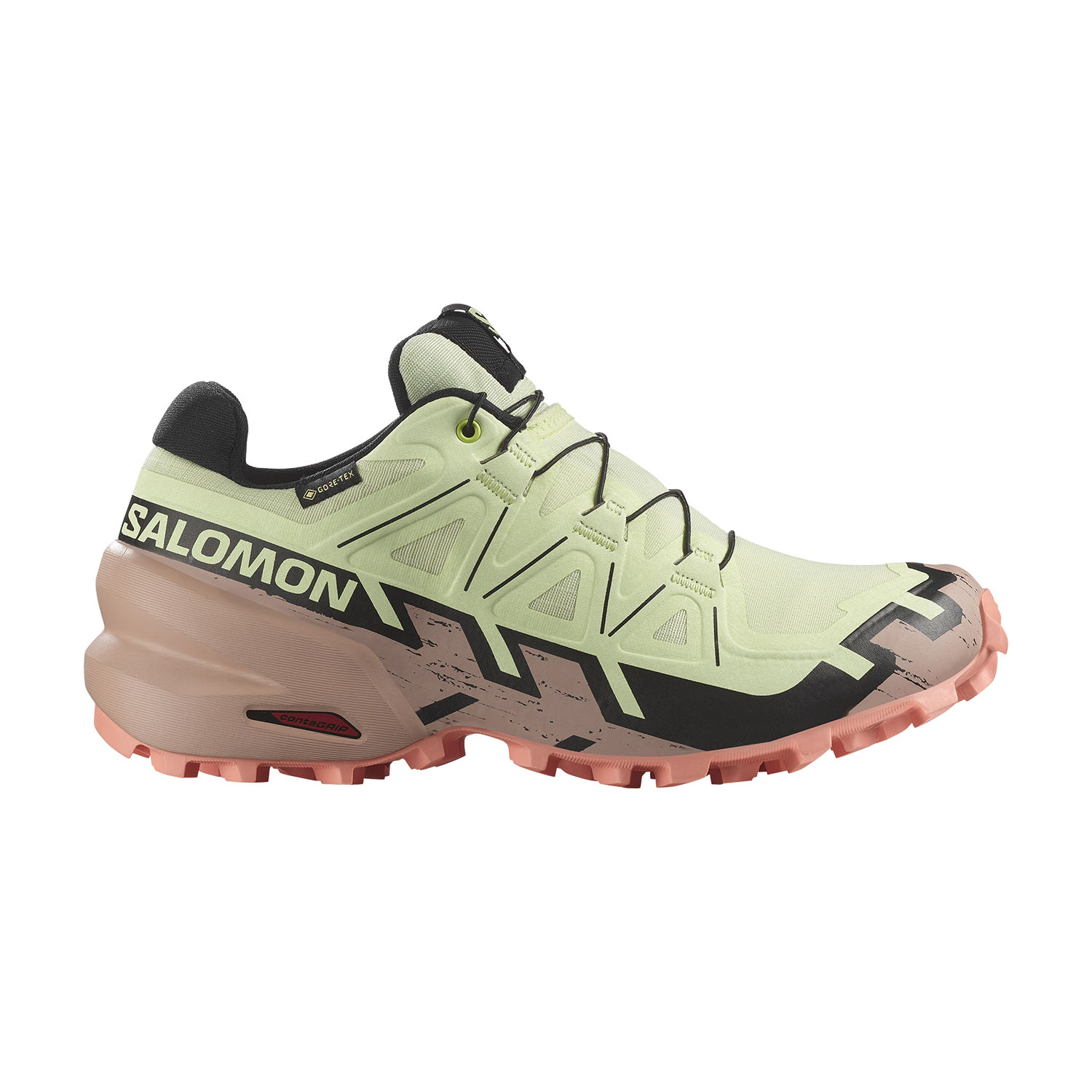 Salomon Speedcross 6 GTX Zapatillas Trail Running Mujer Lime Cream/Mahogany Rose/Black