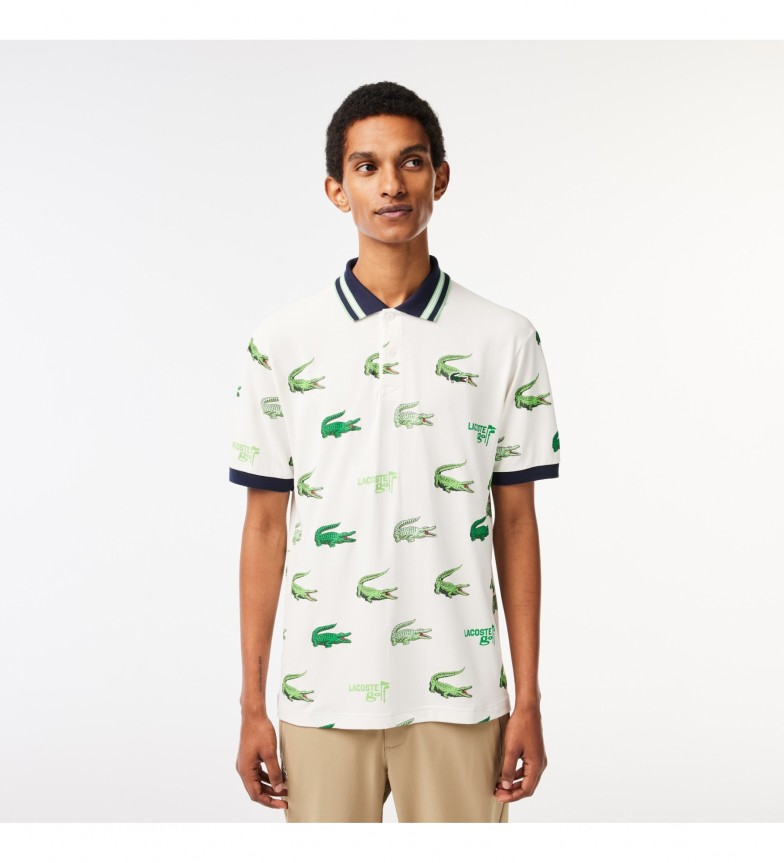 Lacoste Polo Golf con estampado de cocodrilo marino