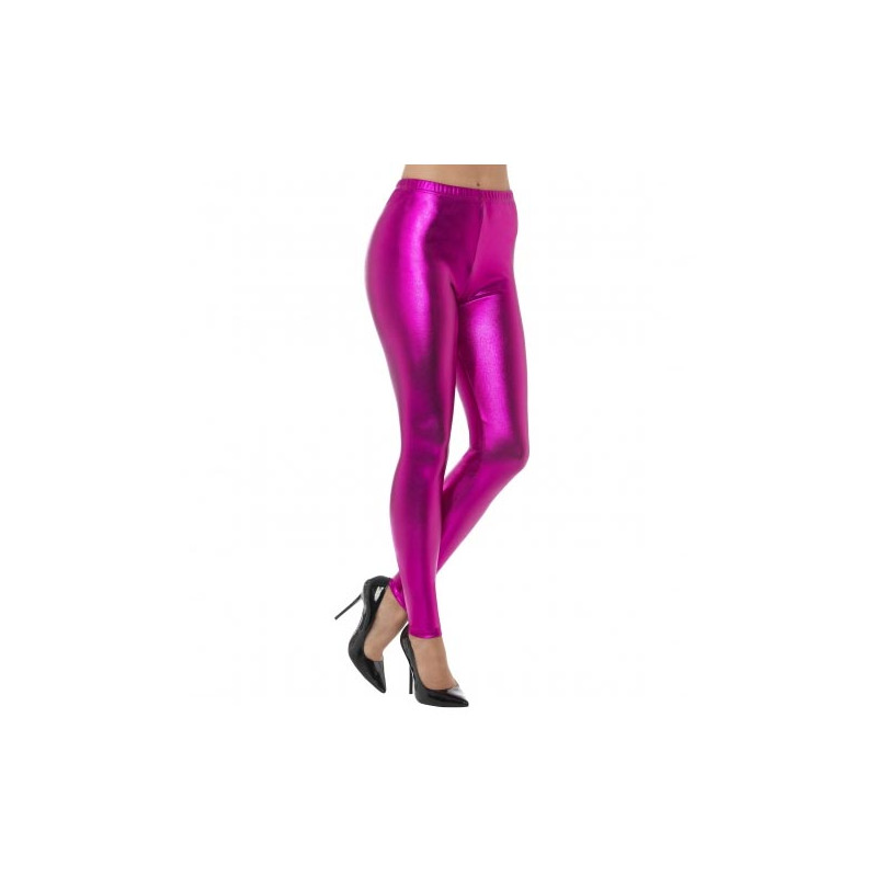 Leggins / panty metalizado color fucsia adulto-30508