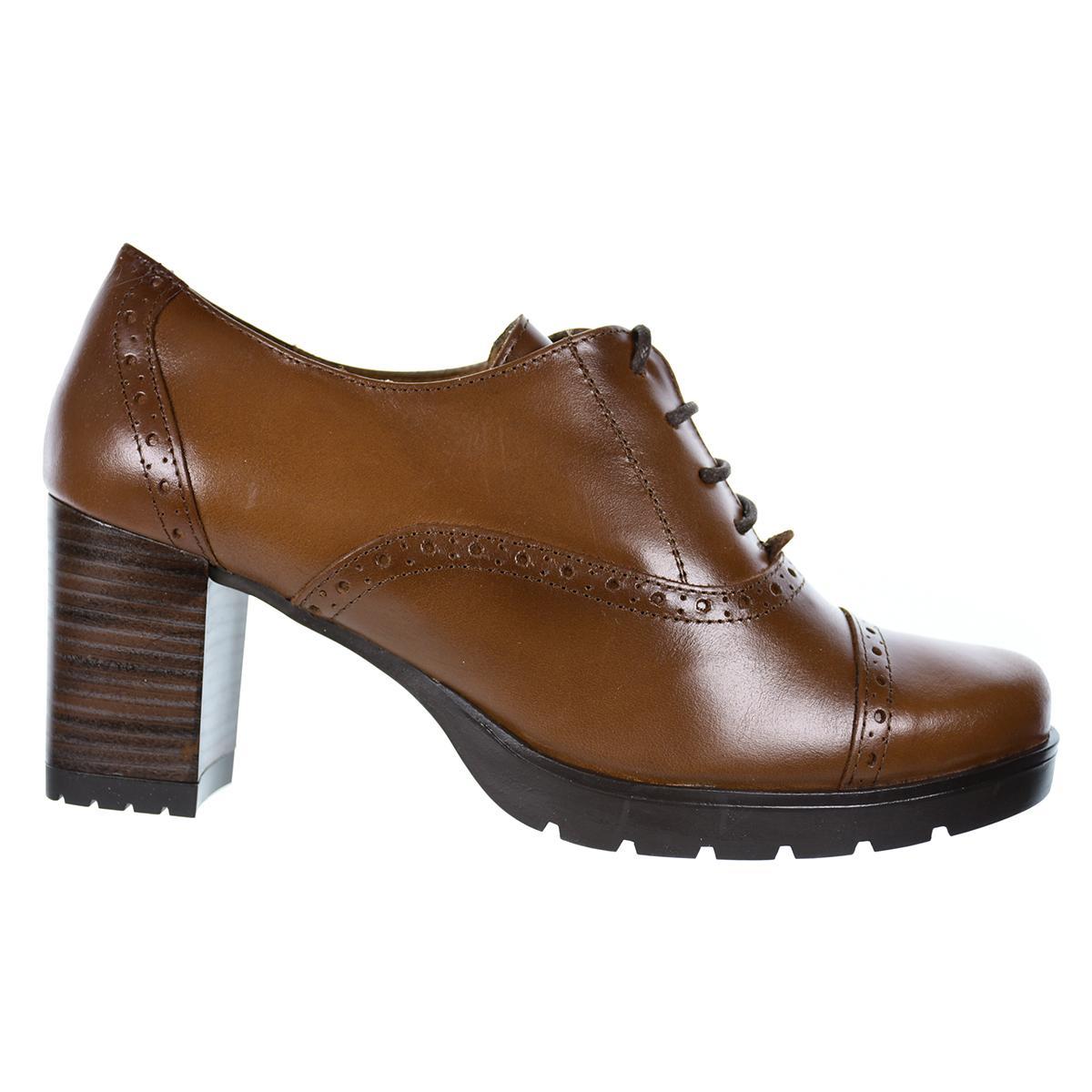 LEURY13 Desireé Zapato Piel Confort Cordones Tacón 7cm Mujer