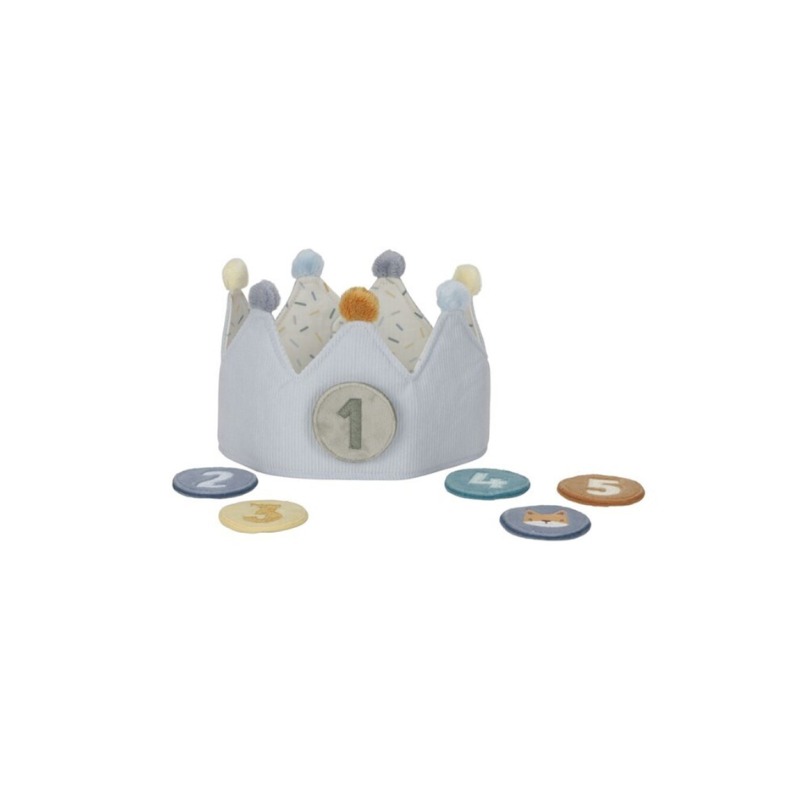 Corona de cumpleaños con números Azul Little Dutch