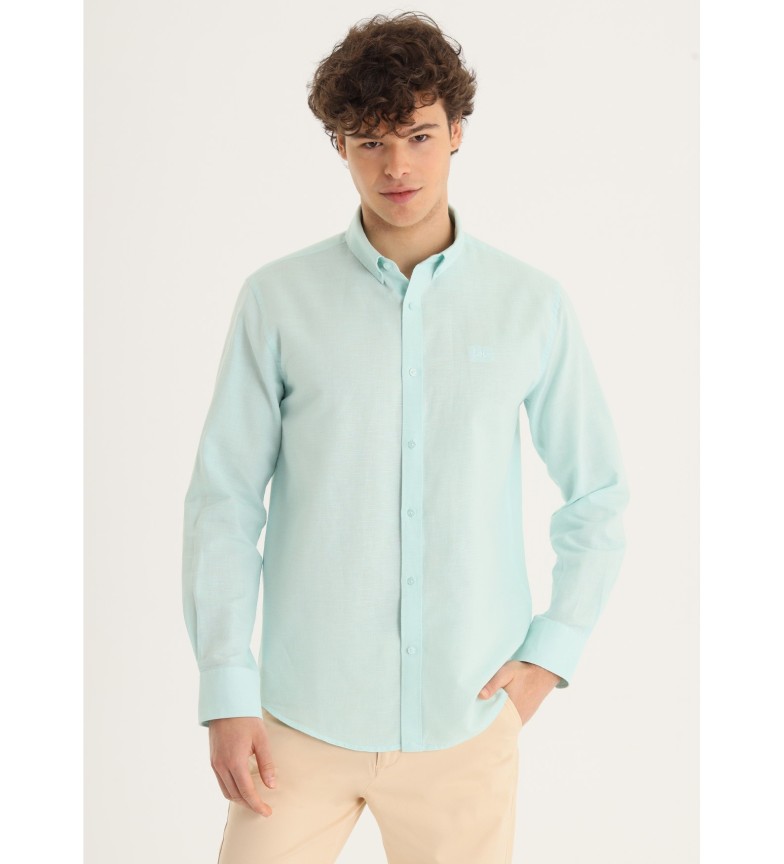 Lois Jeans Camisa de lino básica verde