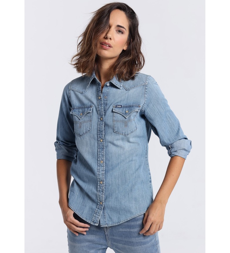 Lois Jeans Camisa tejana de manga larga azul