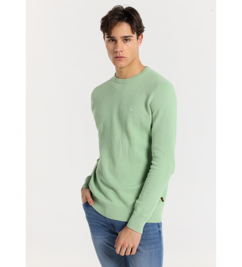 Lois Jeans Jersey punto burbuja verde