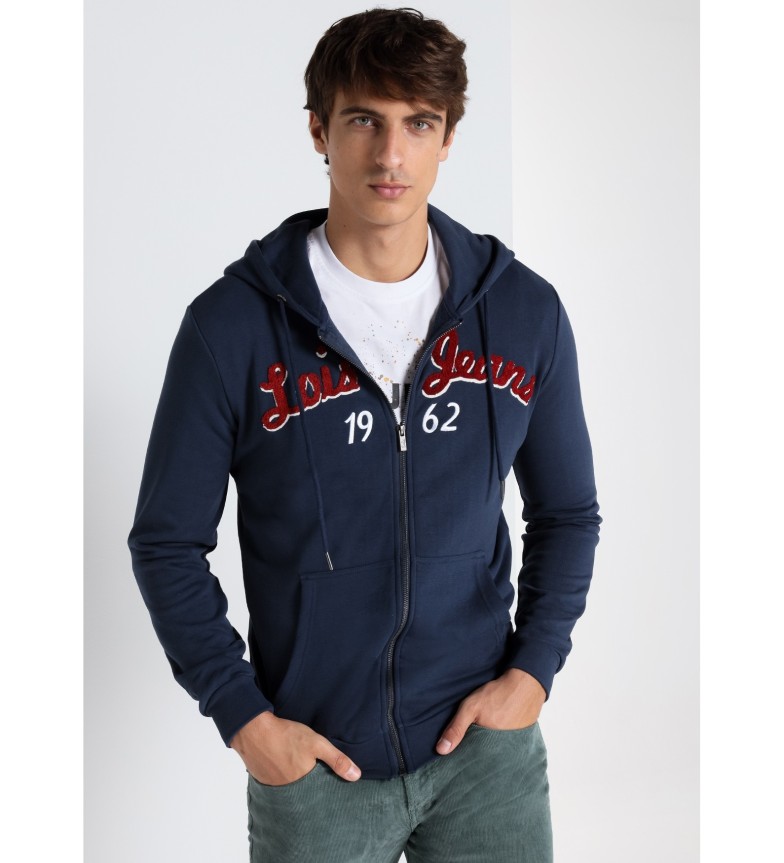 Lois Jeans Sudadera con cremallera y capucha marino