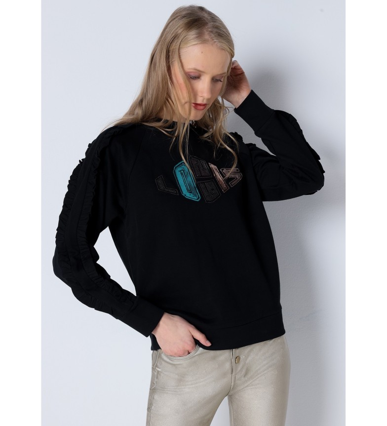 Lois Jeans Sudadera con volantes negro